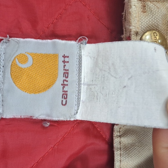 Vintage Carhartt UFCW union-made quilt line bib workwear half zip overalls - Picture 3 of 10
